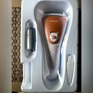 Visage Pro Style Electric Foot Pedi Battery Powered exfoliater Callus Sahver